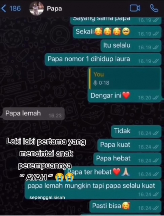 Potret Kedekatan Laura Anna dengan sang Ayah, Isi Chattingnya Bikin Haru