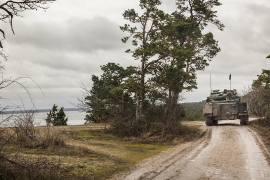 Patroli Tank Swedia di Tengah Ketegangan Rusia-Ukraina