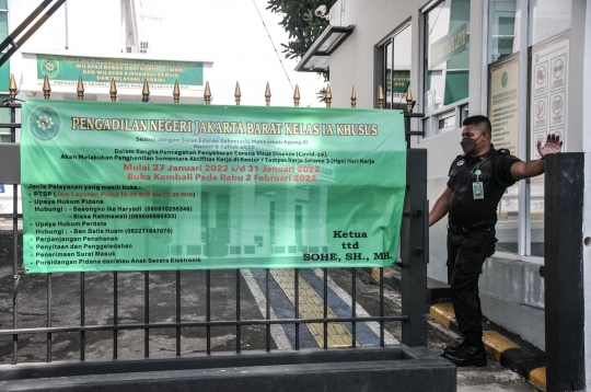 Suasana PN Jakarta Barat Ditutup Usai 13 Hakim dan Pegawai Positif Covid-19