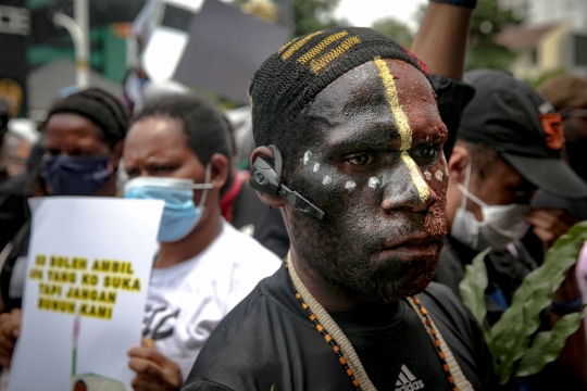 Tuntut Pelaku Penganiayaan Diadili, Massa Mahasiswa Papua Gelar Aksi di Gambir