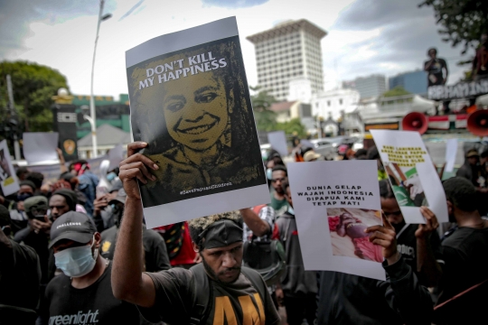 Tuntut Pelaku Penganiayaan Diadili, Massa Mahasiswa Papua Gelar Aksi di Gambir