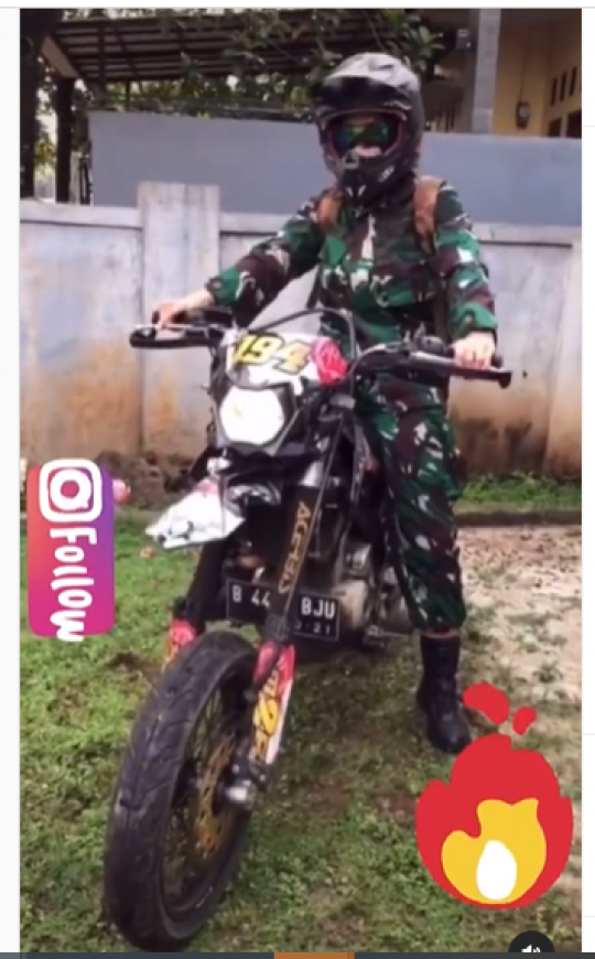 Hobi Gahar Kowad TNI, Berparas Cantik Doyan Naik Motor Cross saat Dinas ke Markas