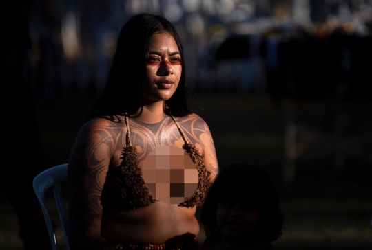 Potret Wanita Suku Pedalaman Brasil Demo Minta Perlindungan dan Hak