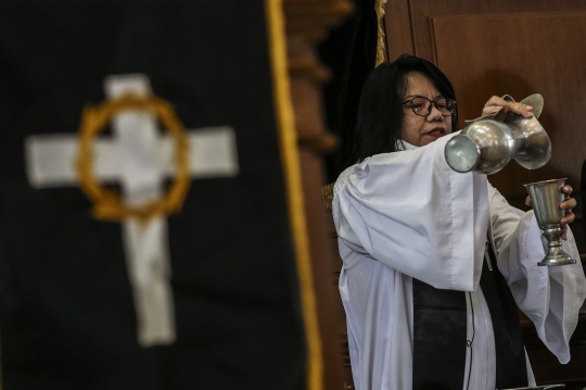 Pelaksanaan Ibadah Jumat Agung Secara Tatap Muka di GPIB Effatha