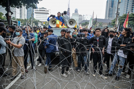 Demo di Patung Kuda, Mahasiswa Tolak Jabatan Presiden Tiga Periode
