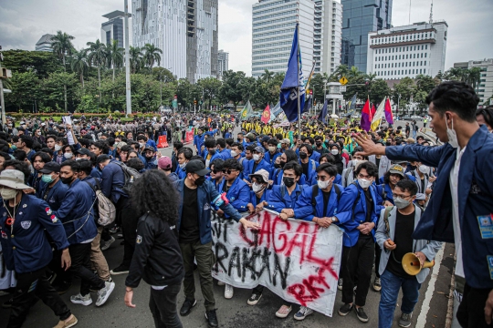 Demo di Patung Kuda, Mahasiswa Tolak Jabatan Presiden Tiga Periode