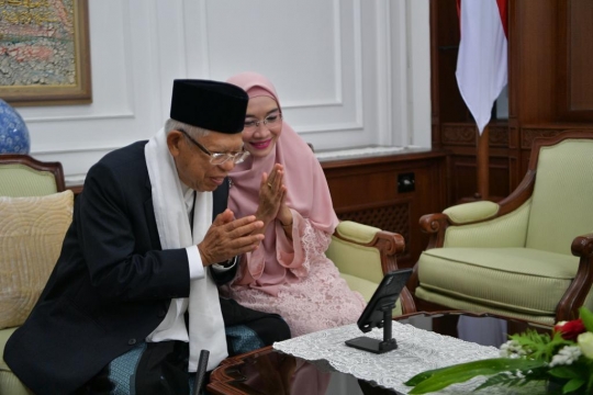 Momen Silaturahmi Jokowi dan Maruf Amin via Video Call