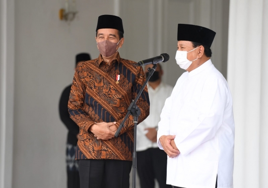 Pertama Kalinya Jokowi dan Prabowo Rayakan Idulfitri Bersama
