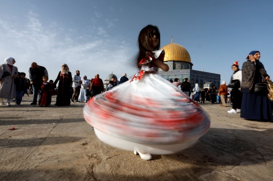 Potret Keceriaan Anak-Anak Palestina Rayakan Idulfitri di Yerusalem