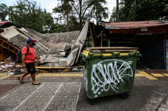 Kondisi Pasar Burung Barito Setelah Dibongkar untuk Direnovasi