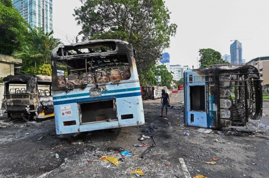 Sisa-Sisa Bentrokan Mematikan di Sri Lanka