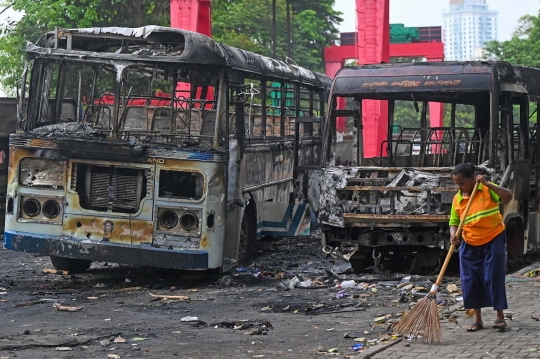 Sisa-Sisa Bentrokan Mematikan di Sri Lanka