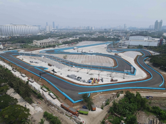 Penampakan Terkini Sirkuit Formula E Jakarta yang Hampir Rampung