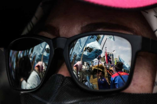 Aksi Buruh Peringati May Day di Kawasan Patung Kuda