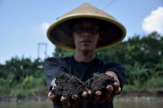 Potret Penambang Pasir Tradisional di Sungai Klawing