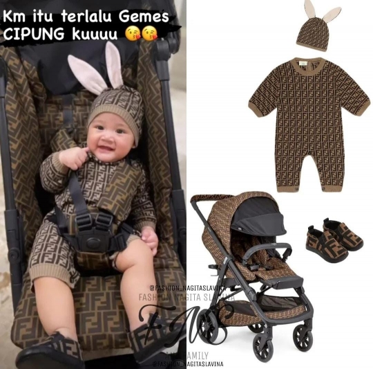 Bayi Sultan Rayyanza Pakai Outfit Serba Fendi Sampai Stroller, Harganya Fantastis