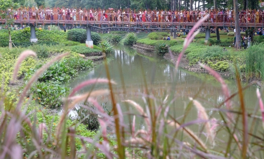 Serbuan Warga Mengantre Masuk Tebet Eco Park di Akhir Pekan