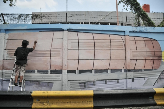 Kreasi Mural PPSU Jakarta Utara Sambut Formula E