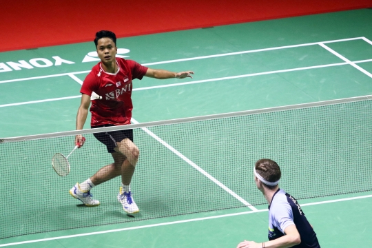Ekspresi Anthony Ginting Gagal Melaju ke Final Indonesia Masters