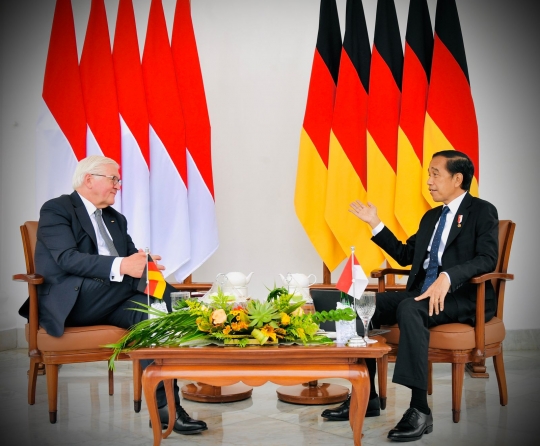 Keakraban Jokowi dan Presiden Jerman saat Bertemu di Istana Bogor