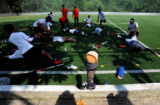 Mengintip Latihan Fisik Timnas Amputasi Indonesia Jelang WAFF World Cup 2022