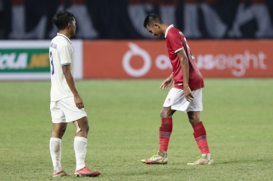 Ekspresi Kecewa Timnas Indonesia U-19 Gagal Raih Poin Penuh Usai Hadapi Thailand