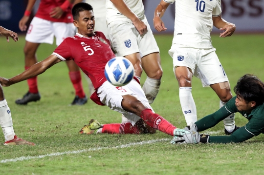 Ekspresi Kecewa Timnas Indonesia U-19 Gagal Raih Poin Penuh Usai Hadapi Thailand