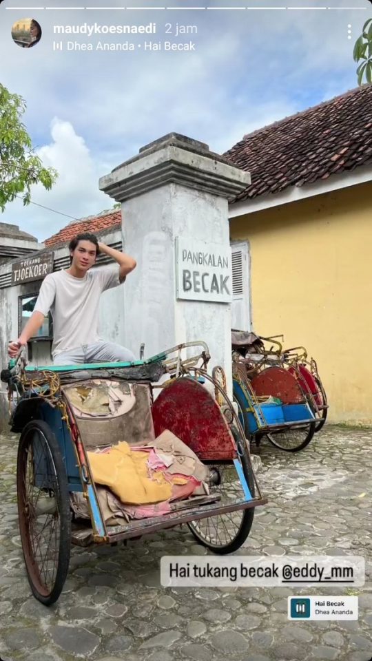 Potret Ganteng Eddy Meijer jadi Tukang Becak saat Liburan di Yogyakarta