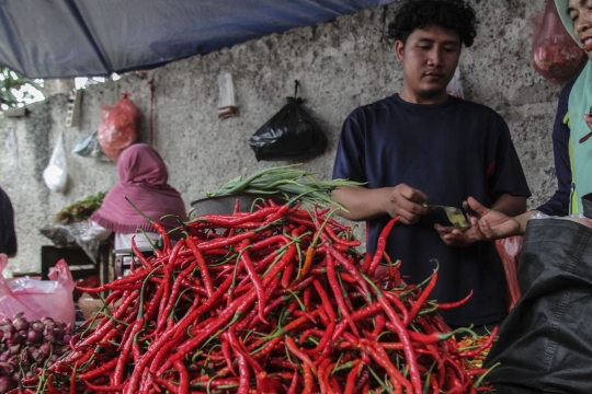 Harga Cabai Merah Keriting Tembus Rp140.000 per Kilogram