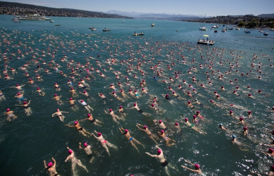 Lomba Renang Massal Sejauh 1,5 Km di Danau Zurich