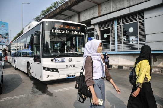 Uji Coba Bus Listrik Transjakarta Kampung Melayu-Tanah Abang via Cikini