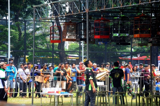 Lomba Kicau Burung Pra Piala Gubernur di Lapangan Banteng