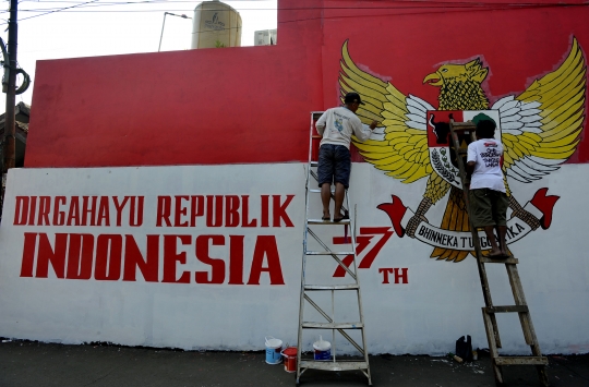 Kreativitas Warga Sambut HUT ke-77 Kemerdekaan RI dengan Mural