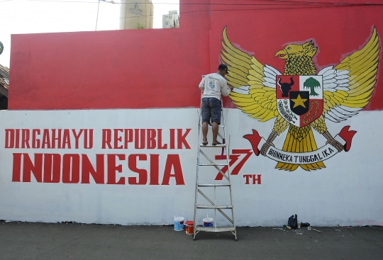 Kreativitas Warga Sambut HUT ke-77 Kemerdekaan RI dengan Mural