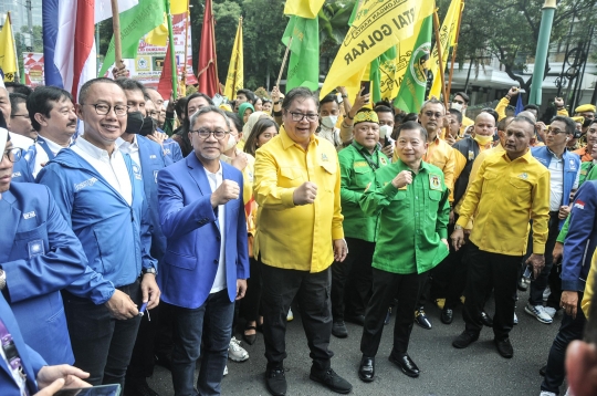 Kemesraan Tiga Petinggi Koalisi Indonesia Bersatu Jalan Bersama ke KPU