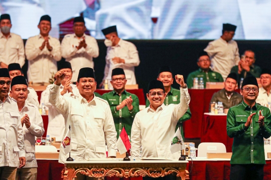 Semringah Prabowo dan Cak Imin Deklarasikan Koalisi Gerindra-PKB