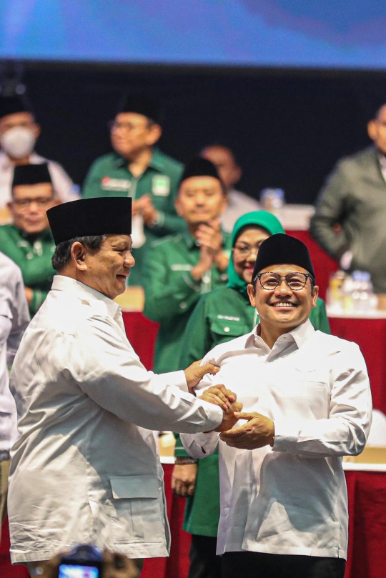 Semringah Prabowo dan Cak Imin Deklarasikan Koalisi Gerindra-PKB