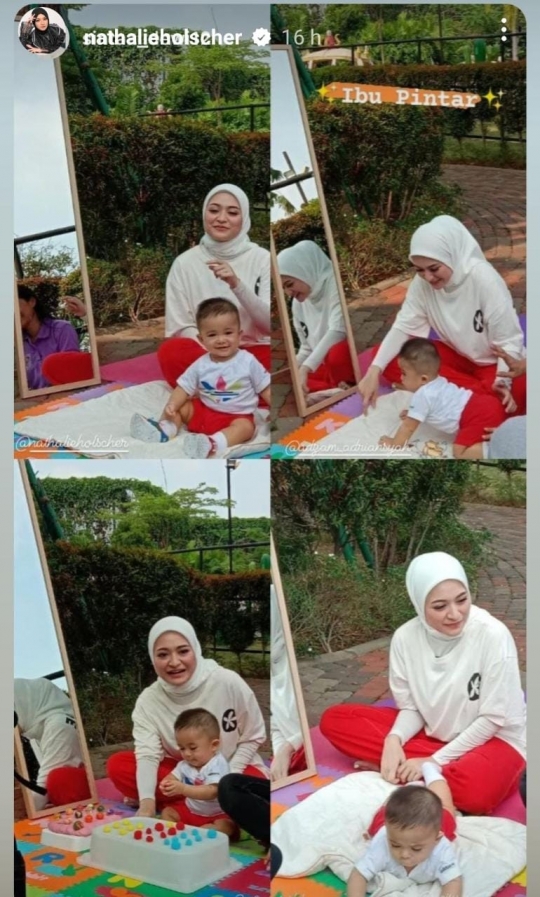 Menggemaskan, Ini Foto Kompak Nathalie Holscher dan Baby Adzam Pakai Baju Merah Putih
