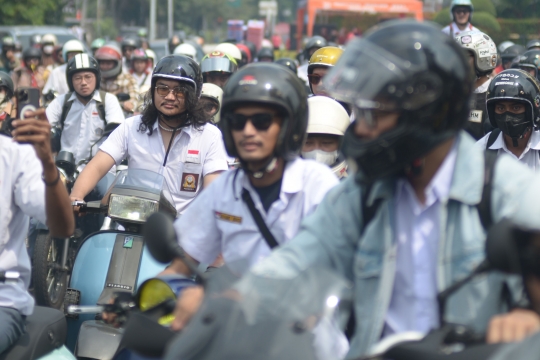 Pawai Motor di Bundaran HI Heningkan Cipta Saat HUT RI