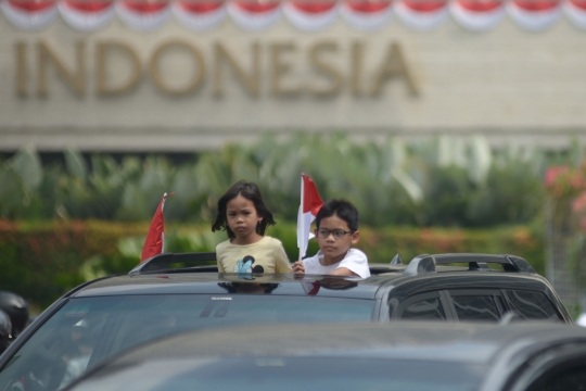 Pawai Motor di Bundaran HI Heningkan Cipta Saat HUT RI