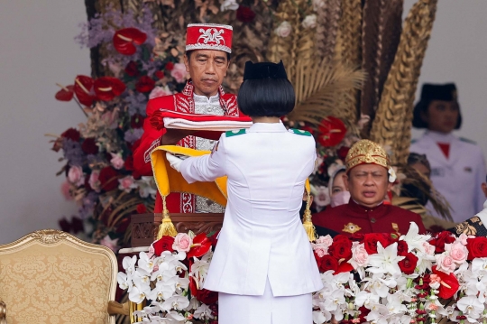Presiden Jokowi Pimpin Upacara HUT ke-77 RI di Istana Merdeka