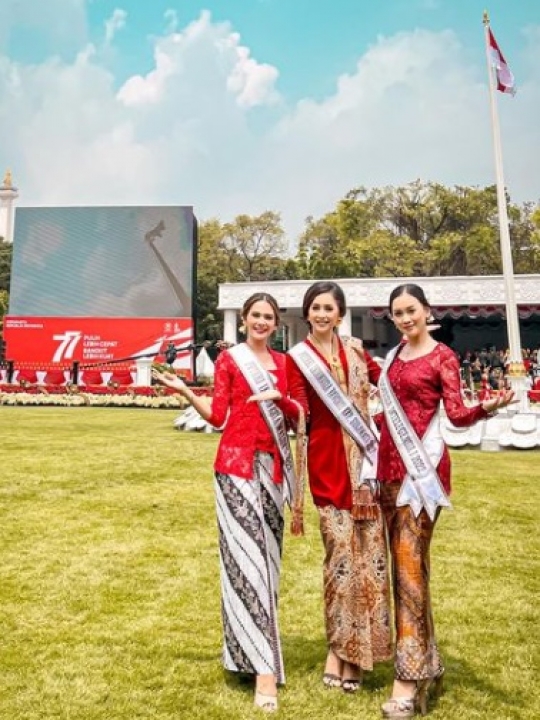 Kompak Serba Merah, Intip Potret Puteri Indonesia di Upacara Bendera HUT ke-77 RI