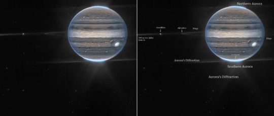 Melihat Foto-Foto Fenomena Aurora di Planet Jupiter dari Teleskop James Webb