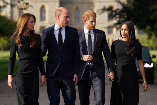 Momen Kebersamaan Pangeran William dan Harry Menyapa Warga di Kastil Windsor