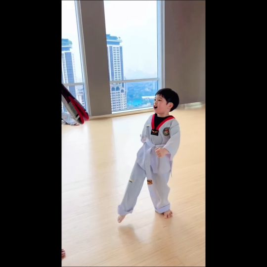 5 Potret Raphael Moeis Anak Sandra Dewi Berlatih Taekwondo, Aksinya Malah Bikin Gemas