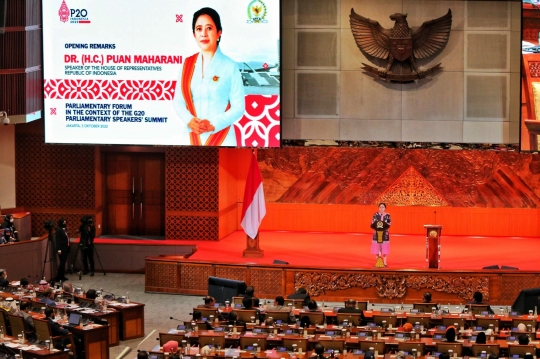 Sambutan Ketua DPR Puan Maharani di Pertemuan Parliamentary Forum P20 Speaker Summit