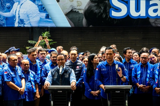 Keakraban Anies Baswedan Temui AHY di Markas Demokrat