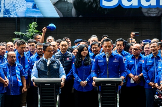 Keakraban Anies Baswedan Temui AHY di Markas Demokrat