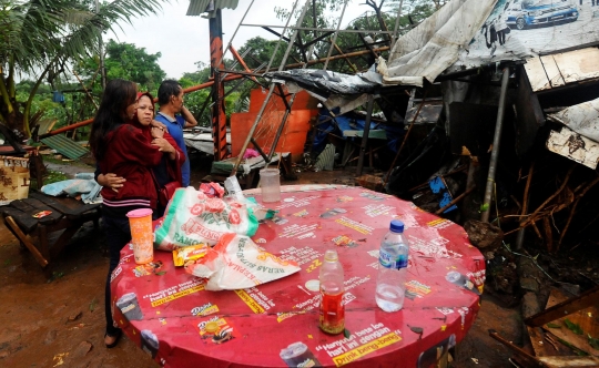 Hujan Es dan Angin Kencang Sebabkan Pohon Tumbang di Depok