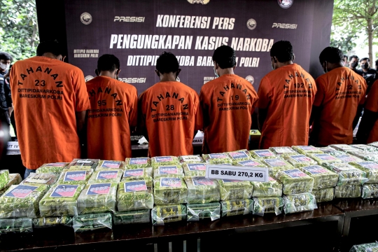 Polisi Gagalkan Peredaran 270 Kg Sabu Jaringan Malaysia-Indonesia